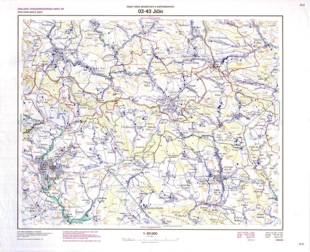 ZÁKLADNÍ VODOHOSPODÁŘSKÁ ČR LIST 03-43 JIČÍN