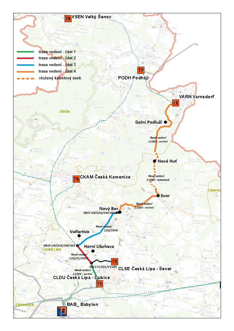 trasy v km demont. PB montovaných PB 1.TR Česká Lípa Dubice PB č. 13 V1501/V1509 2. PB č. 13 V1501/V1509 Volfartice 2,3 10 10 jednoduché vrchní vedení 110 kv 3,2 21 15 trojité vedení 110/35/35 kv 3.