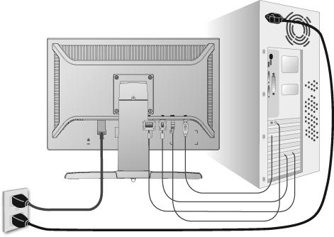 Rychlá instalace 1. Připojení napájecího kabelu a adaptéru AC/DC 2. Připojení videokabelu Zkontrolujte, zda jsou monitor LCD a počítač VYPNUTÉ. V případě potřeby odmontujte kryty zadního panelu.