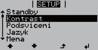 Nabídka Setup CS Přednastavení Střídač je z výroby předkonfigurován tak, aby byl připraven k provozu. Pro zcela automatický provoz s dodáváním energie do sítě není zapotřebí žádného nastavování.