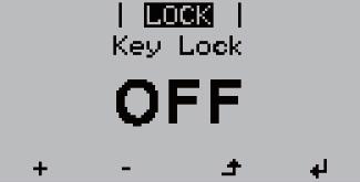 V nabídce LOCK se zobrazí Key Lock.