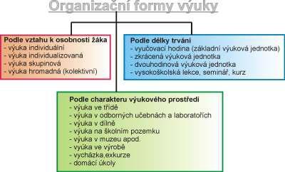 Obrázek 10 Organizační formy výuky (Hovorková, 2010) Organizace výuky je skupinová, často je při exkurzích spojeno několik tříd.