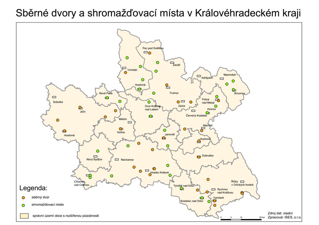 2.5.1 Sběrné dvory Sběrný dvůr je zařízení na místě městem určeném, které splňuje všechny technické a legislativní požadavky pro sběr a krátkodobé skladování (shromažďování) jednotlivých složek