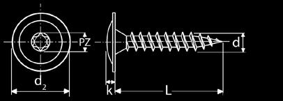 6,0x60 3,5x12 4,5x20 6,0x70 3,5x13 4,5x25 6,0x80 3,5x15 4,5x30 6,0x90 3,5x16 4,5x35 6,0x100 3,5x20 4,5x40 3,5x25 4,5x45 102 Univerzání vruty o řeva KÓD: 040 UNIVERZÁLNÍ VRUT S ČOČKOVOU HLAVOU S