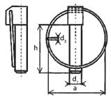 30-45 9 28 110 55 Čepy, koíky, pera, závačky Spojovací materiá NORMA: DIN 11024 ZÁVLAČKA pružinová, SPRINGLOCK - oube SPRING LOCK COTTERS OF