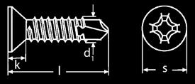 RAISED HEAD THREAD CUTTING SCREWS Materiá: Oce Pevnost: 4.