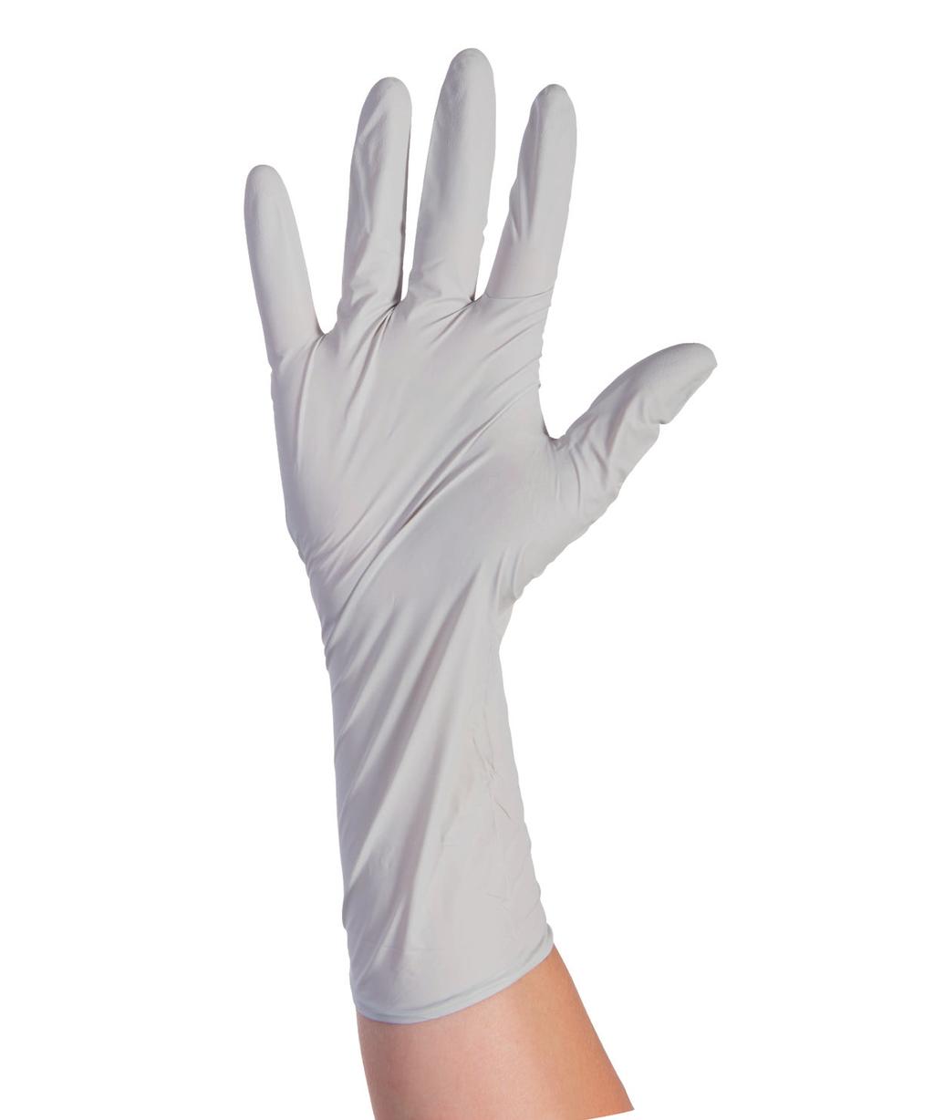 Xtra Bezprašné vyšetřovací rukavice prodloužené Pro střední a vyšší riziko infekce Využití pohotovost, záchranná služba ARO, JIP, urgentní příjem patologie, sterilizace AQL 1 kroucení, hrubé