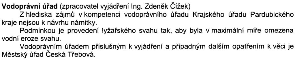 Vodoprávní úøad (zpracovatel vyjádøení Ing.
