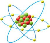 kolem jádra. Atom má stejný počet protonů a elektronů.