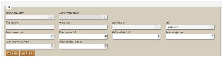 Uživatelská příručka Obrázek 22 Vyhledávání záznamů Nastavením se na příslušný záznam a kliknutím na tlačítko "Detail", se zobrazí obrazovka pro detail záznamu.