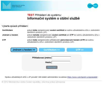 5. Přihlášení do systému ISoSS 5.1 Postup 1. Uživatel přistoupí na veřejnou část portálu ISoSS na adrese https://portal.isoss.cz 2. Klikne na odkaz Přihlásit 3.