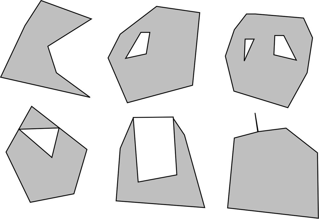 Datové typy Polygon Definován vnějšími a vnitřními (tvoří tzv.