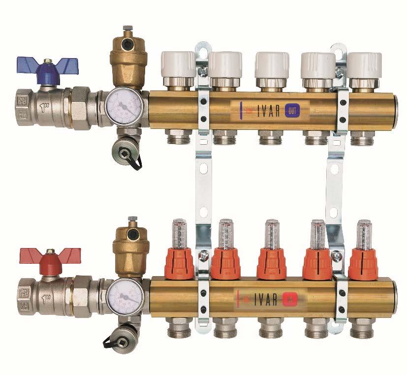 1) Výrobek: SESTAVA ROZDĚLOVAČ / SBĚRAČ pro podlahové vytápění včetně skříně 2) Typ: IVAR.