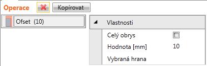 Uživatelská příručka IDEA Connection 136 Výřez přidá nový výřez na okraj plechu. 6.4.1.1 Ofset hrany Nový ofset hrany se přidá příkazem Ofset na kartě Operace.