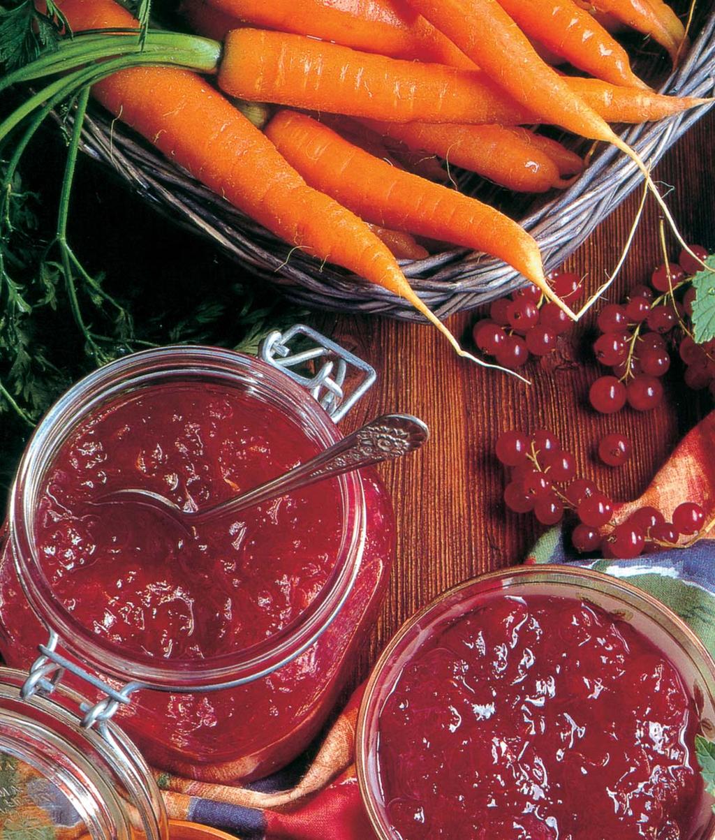 Rybízovo-karotkov dïem 700 g propasírovaného rybízu 300 g karotky 1200 g