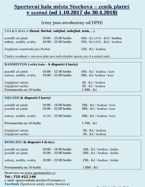 poskytované služby. Ceny však zůstávají stejné jako v předchozím roce.