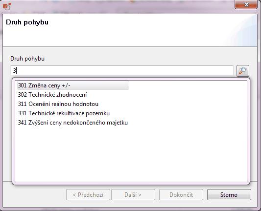 Změna ceny 6 23 Změna ceny V seznamu majetku se postavíme na požadovaný majetek a stiskneme tlačítko Změna ceny.