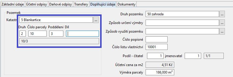 46 13 Oceňování pozemků Oceňování pozemků je agenda, která vám pomůže založit karty pozemků do majetkové evidence přímo z importního souboru katastru nemovitostí (VFK).