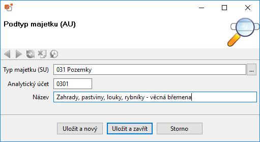 Číselníky 69 16.1.10 Typy ocenění pozemků Tento číselník slouží pro agendu Oceňování pozemků. Číselník obsahuje jeden distribuční záznam "Podle bonity".