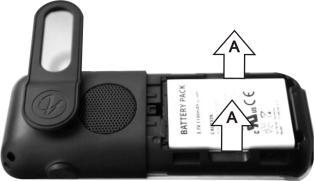 Vyjmutí baterie z telefonu Pokud je připevněna spona na opasek a vkládáte nebo vyměňujete baterii, je třeba sponu zvednout a držet ve zvednuté pozici.