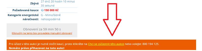 Upozornění: 5) Zaplaťte vratnou kauci dle údajů na obrazovce ( obdržíte je i emailem). Pozor, u platby musíte správně vyplnit specifický a variabilní symbol!