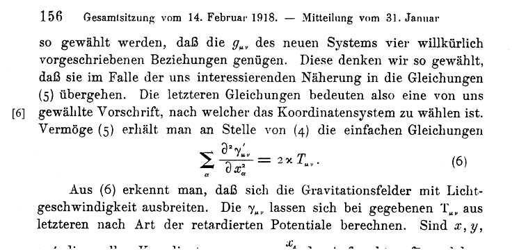 Einstein, 1918 shrnutí včetně diskuze vyzařování zdrojů a