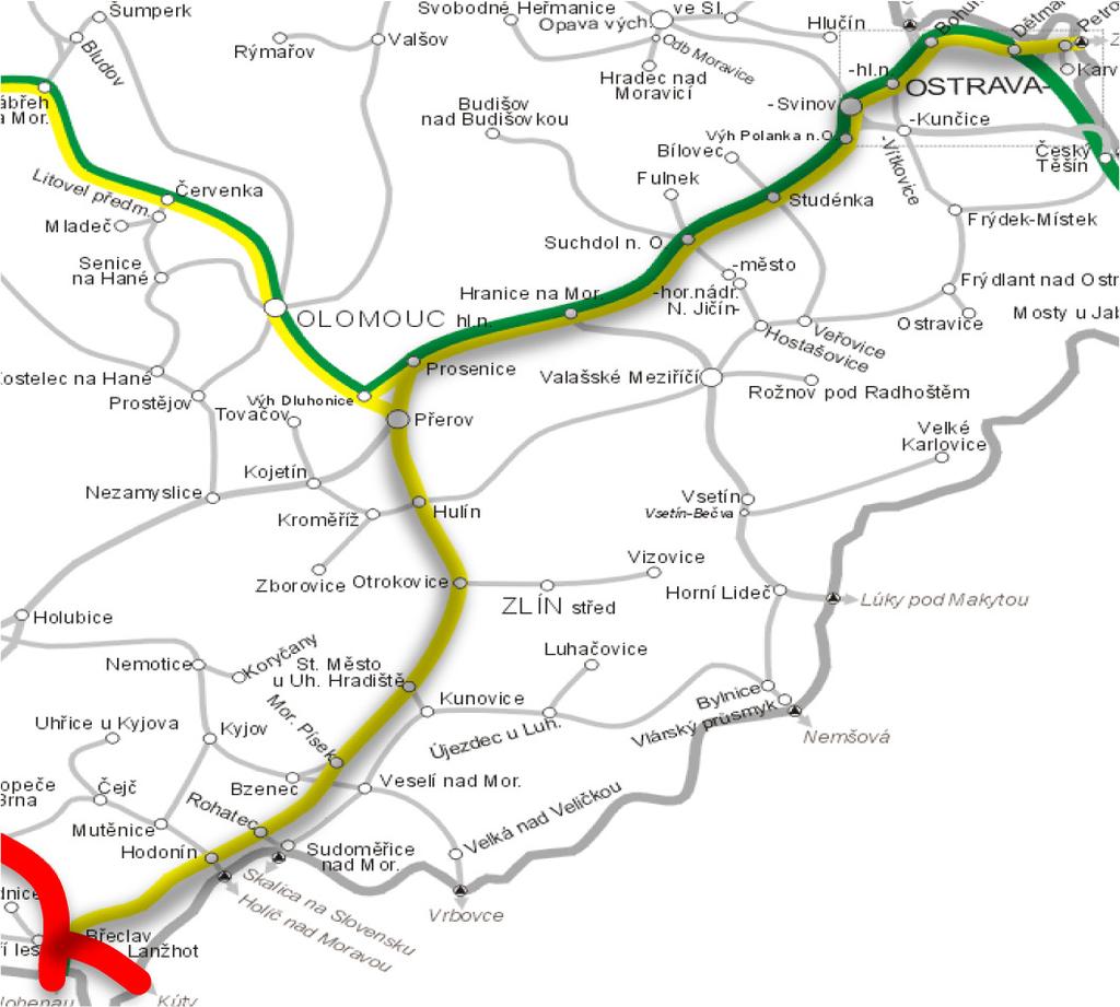 GSM-R v České republice od roku 2005 2075 km