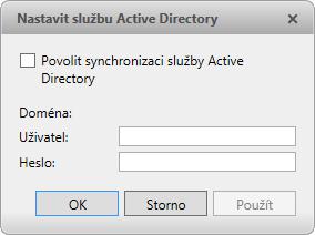 3. Jestliže služba Active Directory říká, že synchronizace je zakázána, je potřeba nejdříve tuto možnost povolit. a) Klikněte na tlačítko Změnit.