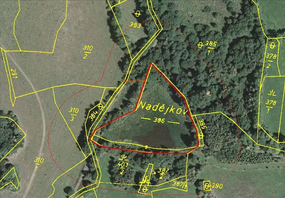 Katastrální mapa se zákresem