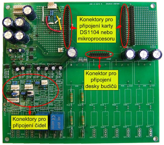Deka rozhraní (obr. 6.8) je navržena tak, aby umožnila řízení výkonových měničů běžnými tranzitory MOSFET nebo IGBT.