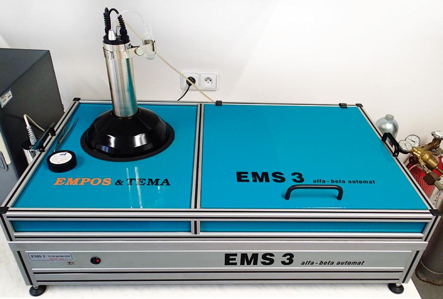 Alfa, beta automat EMS-3 použitý k ověření metody stanovení celkové objemové aktivity beta rychlou metodou ve VÚV TGM, v. v. i. RAPID METHOD OF DETERMINATION OF GROSS BETA ACTIVITY SEDLAROVA, B.