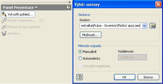 13 2 MANUÁLY TVORBY ANIMACÍ V PROGRAMU INVENTOR V programu jsou dvě možnosti jak vytvářet animaci.