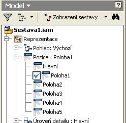 27 Obr. 2-23 Polohy Jakmile jsou navoleny polohy, lze v aplikaci Inventor Studio spustit Animaci polohové prezentace. Zobrazí se následující okno. Obr. 2-24 Animace polohové prezentace V tomto okně se zadává z jaké polohy a do jaké má přecházet pohled animace.