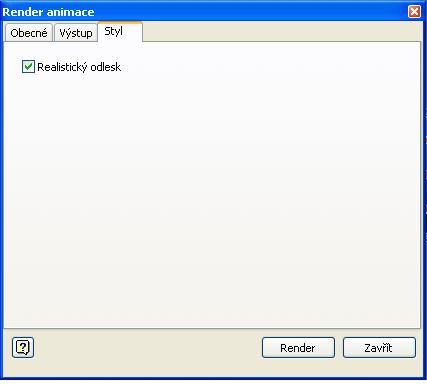 Antialiasing se nastavuje vyhlazenost komponent. V poli Formát se volí mezi výstupem v podobě Videozáznamu či Sekvencí obrázků.