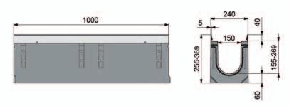 FASERFIX TRAFFIC GUGIBLOC - Kryty litinový kryt štěrbina 150/20, černý Délka Šířka Výška Vtokový průřez cm²/m Hmotnost kg kryt, NW 150, tř.