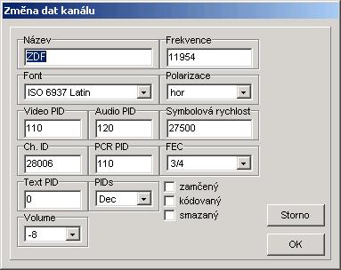 Pomocí Zobrazit můžete změnit prohlížecí režim SetEditNAV. Je možno zvolit, zda mají být zobrazeny TV nebo radio kanály či obojí.