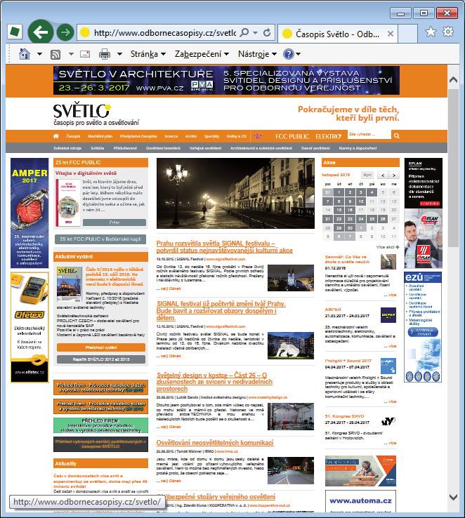 konferencí SVĚTLO novinky, produkty a informace z oblasti světla a osvětlování, tiskové