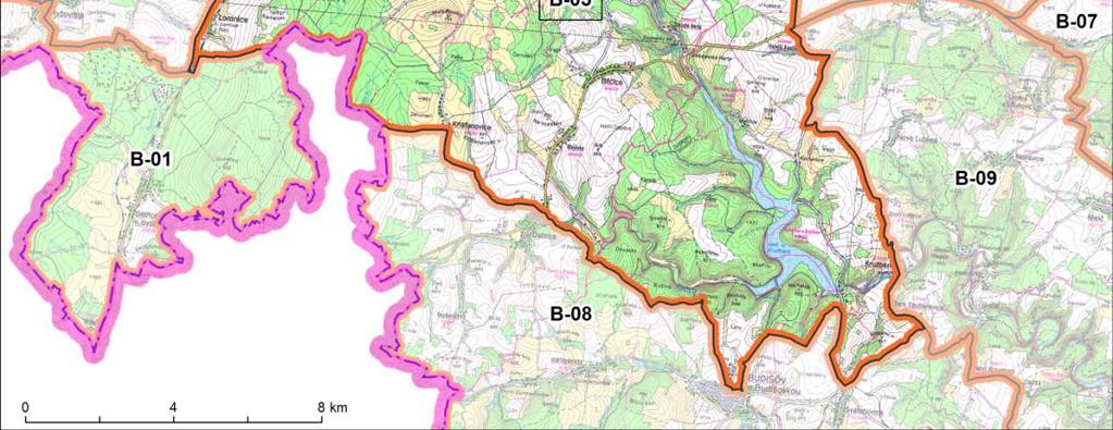 n. m.), který se zvedá z mírně zvlněné krajiny, cca 3 km severně od Křišťanovic a cca 1 km jižně od Roudna Plánovaný větrný park leží v lesozemědělské krajině s převahou velkých zemědělských i