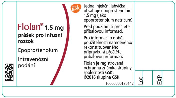 Flolan 0,5 mg nová verze vizuál polepky lahvičky s léčivem: