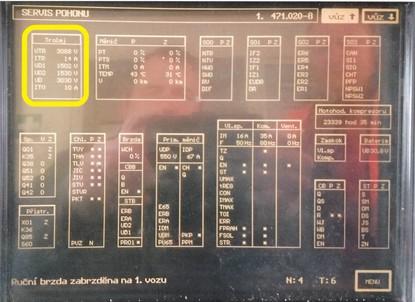 v obvodu DKV Praha. Při napětí na troleji v rozsahu 2,984 až 3,084 kv se pohybovaly hodnoty proudu mezi lištami pohyblivých kontaktů sběrače a TV v rozsahu 10 17 A (viz Obr. č. 5).