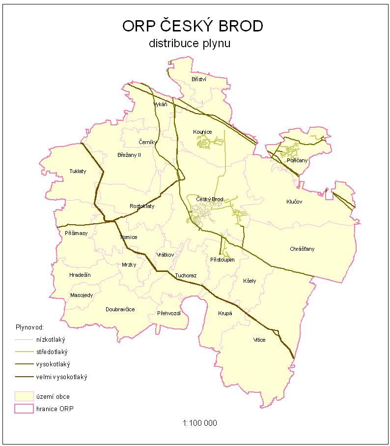Tabulka 26 Ochranná pásma plynovodu NTL a STL Typ plynovodu Průměr [mm] Ochranné pásmo [m] v zastavěném území obce
