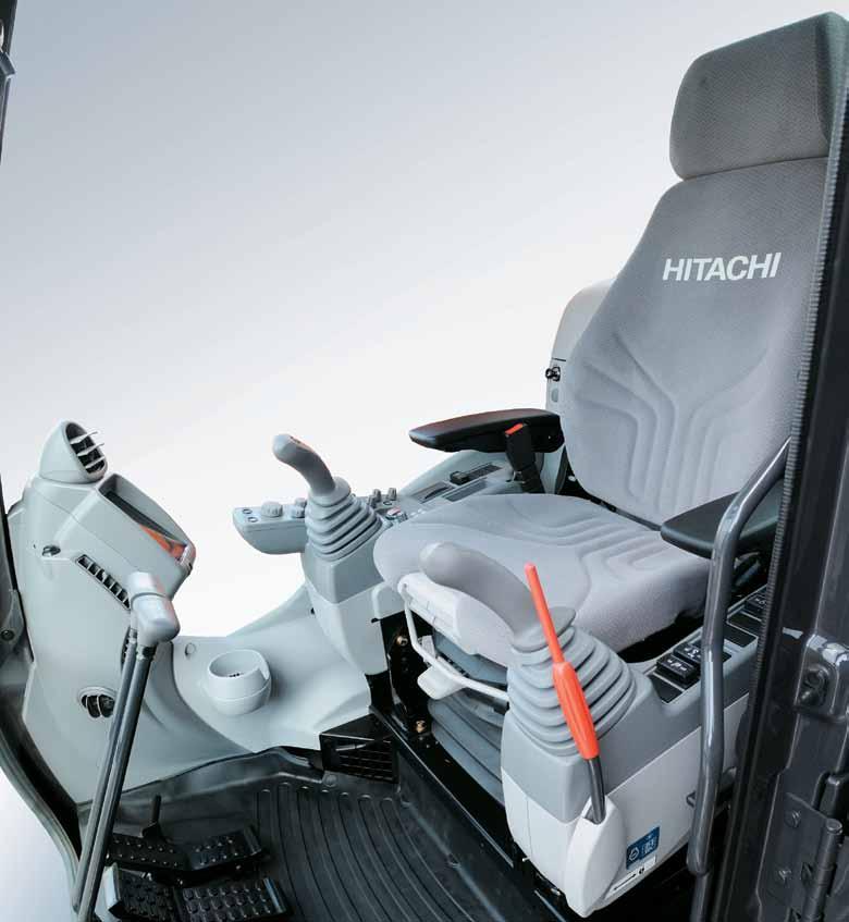 ZX225US-5 KOMFORT Kabina nového ZAXIS 225US nabízí komfortní