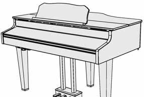 * Pokud zvedáte či pokládáte stojan na noty, dbejte, abyste si neskřípli prsty mezi piano a stojan. V místech, kde si hrají malé děti, je nezbytný dozor dospělého. 2.