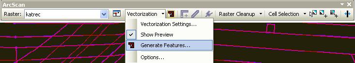 Automatická vektorizace strana 16 Spuštění vektorizace volbou Generate Features Výslednou