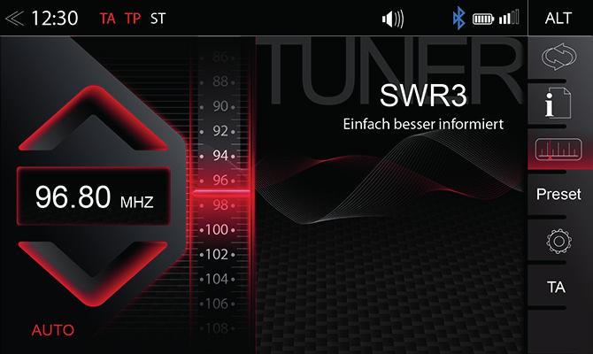 stanicím FM, předchozí/následující.