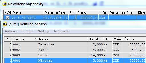 4 Modul zásoby - Objednávky Práce s objednávkami 1.