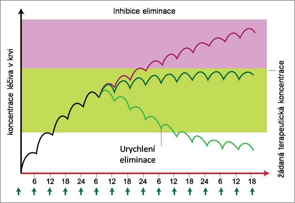 Příprava - TDM toxické koncentrace nebo nemusí být dosaženo minimální terapeutické koncentrace. Proto je důležité terapeutické monitorování vybraných skupin léků (TDM). KAPITOLA 38 Obrázek 38p.