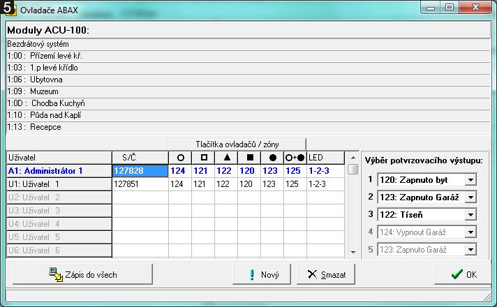 18 ACU-250 SATEL 10.1.1 Přidávání ovladače APT-100 pomocí programu DLOADX Vložení sériového čísla manuálně 1.