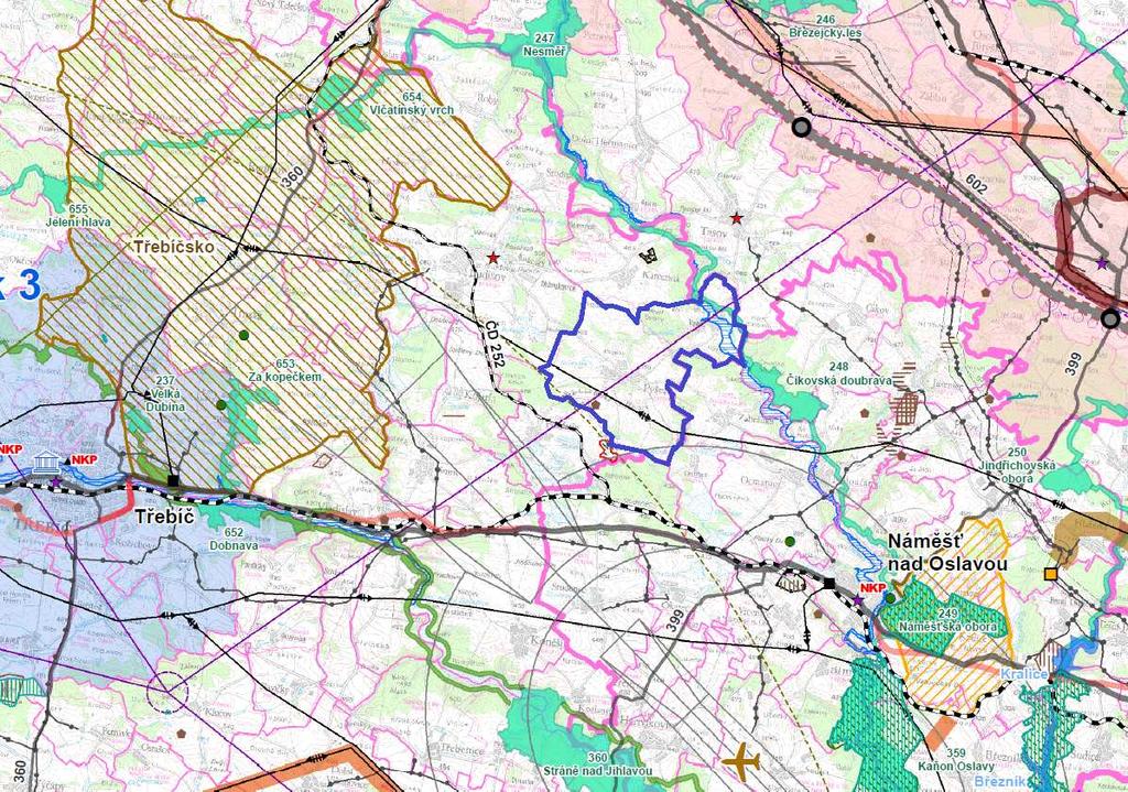 ÚZEMNÍ PLÁN PYŠEL A... ŠIRŠÍ VZTAHY ÚSES A DALŠÍCH EKOSYSTÉMŮ Severním okrajem řešeného území prochází regionální biokoridor Čikovská doubrava - Nesměř, který spojuje biocentra regionální úrovně.