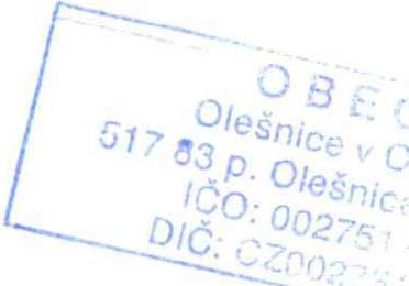 Obec Olešnice v Orlických horách Olešnice v Orlických horách, 51783 IČ: 00275174, DIČ:CZ00275174 email: obecniurad@olesnice.net V Olešnici v Orlických horách dne 4.2.2016 K Vaší sp. zn.